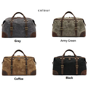 Bolsa de lona con correas y hebillas de cuero para viajes y deportes - Product Image 5