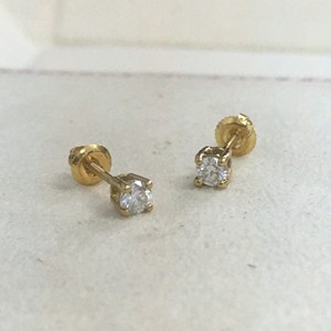 Brilliant Cut Natural Diamond Solitaire <b>Stud</b> <b>Earrings</b> Womens 0.24 Cttw 925 <b>Sterling</b> <b>Silver</b> Rhodium Plated Prong <b>Set</b> 2.5mm Trendy - Product Image 1