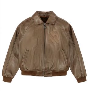 Top Design Customized 2025 100% Leather High Quality Unisex Formal Front Windproof Hooded Cotton Lined Winter Warm Leathe - Product Image 3