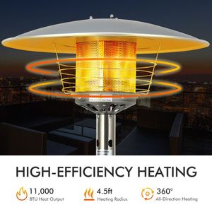 Chauffe-terrasse portable au propane 11 000 BTU, chauffage sur pied pour usage extérieur - Product Image 5