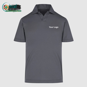 Camiseta Deportiva de Manga Corta para Hombre, Personalizada con Logotipo, Gris Oscuro, Poliéster, de Secado Rápido, para Golf, Fabricante - Product Image 1