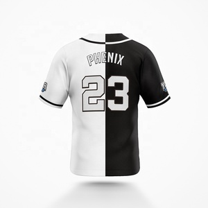 Best Quality Custom Black White <b>Baseball</b> Softball Jersey 100% Polyester Quick-Dry Moisture-Wicking Breathable Plus Size - Product Image 3