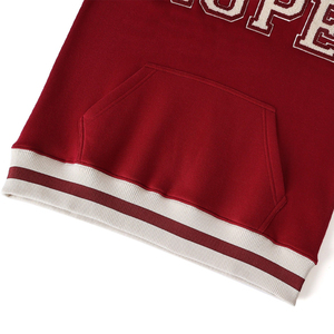 Sweat-shirt unisexe rouge à col rond, coupe classique, en coton tricoté, couleur unie, pull décontracté, style hiver, broderie Delta Crimson DST - Product Image 4