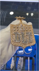 CONCEPTION Shining Jewelry Factory Pendentif personnalisé avec nom et lettre, style Hip Hop Iced Out pour rappeur, serti de pierres Moissanite - Product Image 3