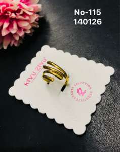 Bague pour femme en acier inoxydable plaqué or, style ethnique moderne, faite à la main, bijoux de mode, prix d'usine - Product Image 2