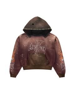 <b>Rhinestone</b> <b>Top</b> Fashion Heavyweight Custom Logo Oversized Winter Hoodies for Unisex Acid Wash Sun Fed Zipper Cotton - Product Image 3