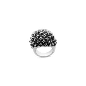 Anillo de cúpula con diseño de piña de pino con púas - Product Image 1
