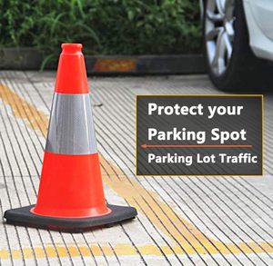 CITICITY 18 Inch Orange PVC Traffic Cones with Black Base, Reflective Safety Cones, Durable Construction Parking Cones for Roads - Product Image 6