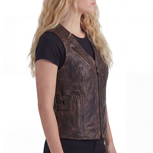 Chaleco Corto de Cuero para Mujer, Estilo Biker, Cuero Genuino, Personalizable, Precio de Fábrica OEM, Proveedor Mayorista - Product Image 3