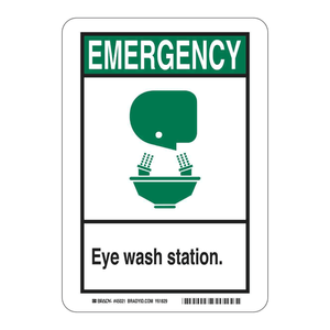 Letrero de Pared de Alta Visibilidad Brady para Estación de Lavaojos de Emergencia para Laboratorios - Product Image 2