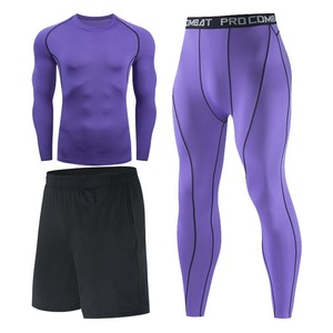 Ensemble de 2 pièces de vêtements de sport unisexes à compression, manches longues, respirant, extensible, imperméable, pour adultes - Product Image 5