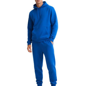 ชุดวอร์มคนท้องสีน้ำเงินรอยัลแบบเรียบสำหรับผู้ชาย |   ชุดเซ็ตฮู้ดดี้ผ้าฟลีซแบบเรียบง่าย กางเกงจ็อกเกอร์ทรงโอเวอร์ไซส์ สไตล์สตรีทแวร์ |   ขายส่ง - Product Image 1
