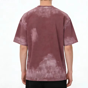 Camiseta Personalizada con Lavado Ácido y Pedrería, 100% Algodón, Tejido Suave y Transpirable, Nuevo Diseño Moderno, Estampado Frontal con Patrón de Estrellas, Talla Grande - Product Image 2