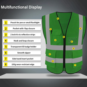 Gilet de sécurité personnalisé avec logo, haute visibilité, vêtements de travail avec panneaux réfléchissants, options de conception personnalisées pour les équipes de sécurité, construction - Product Image 4