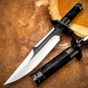 Cuchillo Bowie de Supervivencia Estilo Rambo, Hecho a Mano con Acero D2, Hoja Fija para Caza y Camping, con Funda de Cuero, Ideal para Regalo - Product Image 1