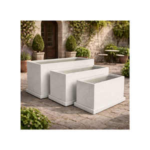 Prêt à expédier, bon prix, jardinières rectangulaires à plusieurs niveaux en fibre de verre durables pour jardin extérieur et patio - Product Image 1