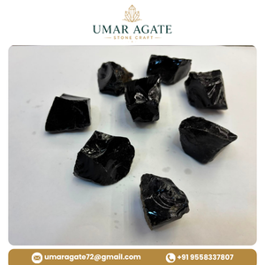 หินออบซิเดียนดำธรรมชาติแบบดิบจำนวนมาก – หินคริสตัลออบซิเดียนดำแบบหยาบขายส่ง - Product Image 2