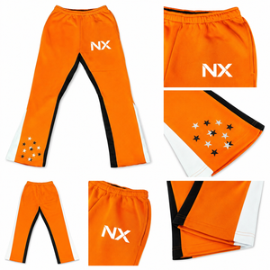 Men's Flare <b>Trousers</b> From NOORX SPORTSStreetwear High Quality 100% Cotton Custom Logo Flare Sweat Pants Baggy For Men - Product Image 2