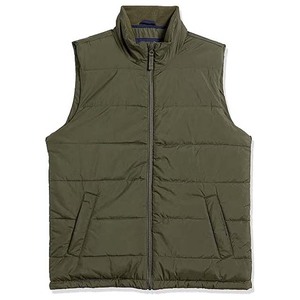 Stand Collar Waterproof Canvas Bubble Vest <b>Jackets</b> OEM ODM Service Custom Made High Quality Top Trending Green Color Front - Product Image 6