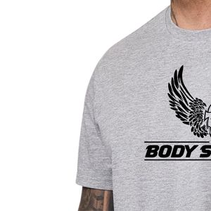 Camiseta gráfica de algodón gris claro para hombre, corte regular, cuello redondo, manga corta, informal, estampada, transpirable, moda de verano - Product Image 6