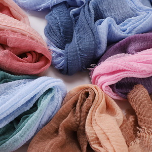 Premium High Quality 20 Colors Cotton Blended Long <b>Chiffon</b> <b>Scarf</b> for Muslim Women Gradient Color Hijab Skin-Friendly Breathable - Product Image 2
