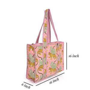 Sac fourre-tout promotionnel pour femme, fait main, en coton imprimé, matelassé, style bohème, motif floral multicolore, écologique - Product Image 4