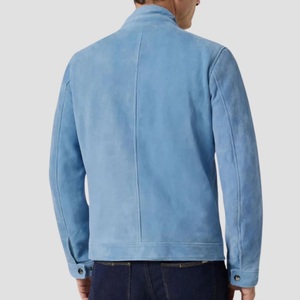 Men's Winter Genuine Leather <b>Slim</b> <b>Fit</b> Motorcycle <b>Jacket</b> with Zipper Closure Stand Collar Custom Logo Factory Price Best Quality - Product Image 3