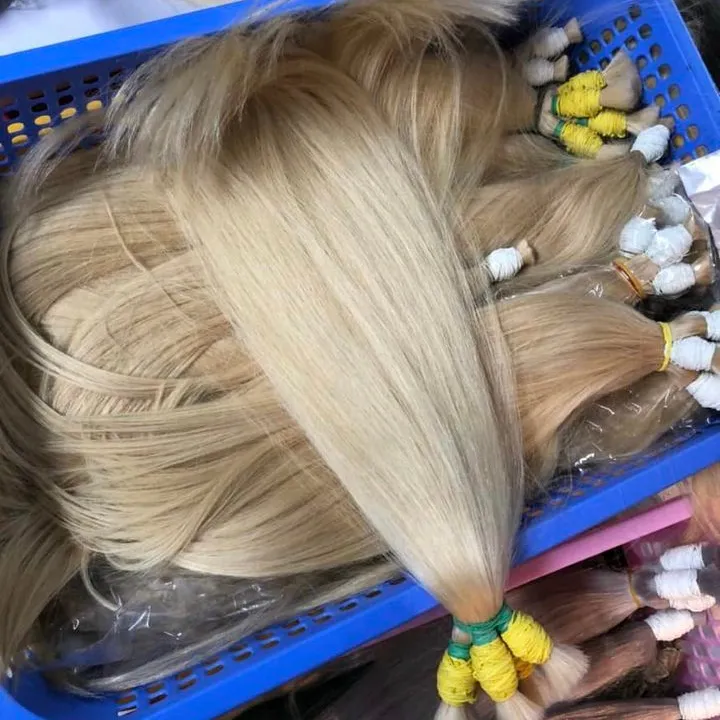 최고 품질 브라질 처녀 금발 컬러 헤어 대량 613 인간의 머리 bulks 러시아어 인간의 머리 bulks