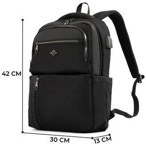Minimalist Nylon Laptop <b>Backpack</b> 42x30x13 Cm With USB Port Unisex Softback Shoulder Straps Zipper Closure - Product Image 2
