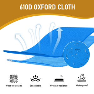 Lit de camping pliable bleu armée portable avec sac de transport pour les aventures en plein air - Product Image 6