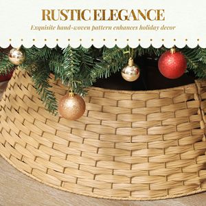 Gonna per Albero di Natale Rustica Fai-da-Te da 27 Pollici, Collare per Albero in Plastica Intrecciata Fatto a Mano per Decorazioni Festive e Domestiche - Product Image 5