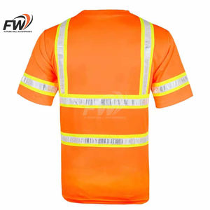 Camisetas de Trabajo para Hombre - Camisetas de Alta Visibilidad para Hombre, Camiseta Polo de Seguridad con Franjas Reflectantes - Product Image 5