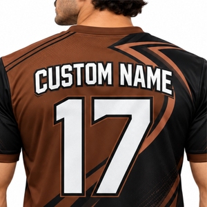 Maillot de football personnalisé pour homme, col rond, manches courtes, impression sublimée, nom et numéro, coupe athlétique, respirant, sensation sportive - Product Image 5
