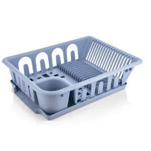 Modern PP <b>Plastic</b> Dish Draining Basket Tray Kitchen Countertop Dish <b>Rack</b> Single Tier Plate Organizer for Bowls Cups Utensils - Product Image 3