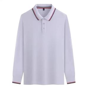 Camisa Polo de Golf de Manga Larga, 100% Poliéster, Estilo Casual, con Solapa y Combinación de Colores, Estampado Ligero y Sólido, Venta al Por Mayor - Product Image 4