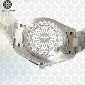 Montre de luxe pour femme Charm_Jewells en acier inoxydable, boîtier rond de 38 mm, lunette sertie de diamants, mouvement à quartz analogique, fermoir pliant - Product Image 4