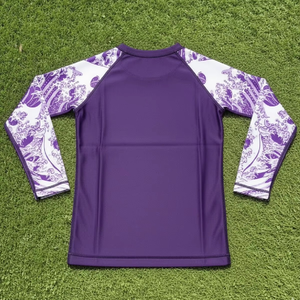 OEM ODM Men's Long Sleeve Rash Guard Spandex/Polyester Breathable Quick Dry Eco-Friendly UV Protection for Gym <b>Surfing</b> Diving - Product Image 2