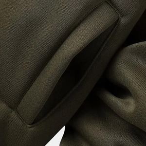 Sweat-shirt à capuche en molleton vert menthe pour homme, couleur unie, coupe classique, en coton, avec poche, séchage rapide, respirant, pour l'hiver - Product Image 5
