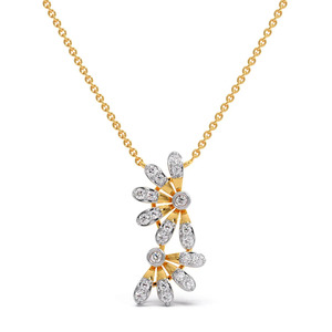 Collar de Diamantes con Diseño Floral Doble en Forma de Abanico, con Racimos de Pétalos en Capas y Elegante Diseño de Flores en Cascada - Product Image 2