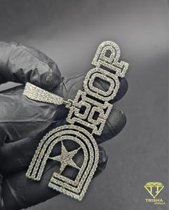 "DHOP " Name Pendant <b>Iced</b> <b>Out</b> Moissanite Diamond Hip Hop <b>Chain</b> Custom Bling Jewelry Gift For Men Women - Product Image 4