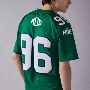 Maillot de football américain personnalisé en mesh avec impression par sublimation, T-shirt de sport surdimensionné respirant pour l'entraînement, numéro personnalisé - Product Image 4