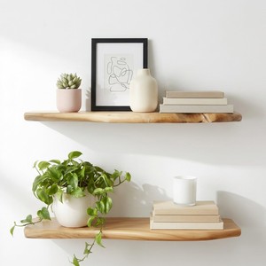 Estantes de pared de bambú y estantes flotantes OEM personalizados al por mayor |   Aqdus Saleem India - Product Image 2