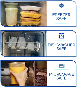 Recipientes de Plástico PP de 16 oz con Tapas, Diseño Moderno, Desechables, para Almacenamiento de Alimentos, Sopa, Comida para Llevar, Recipientes para Llevar Comida - Product Image 2