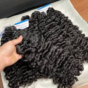 Extensiones de cabello negro crudo vietnamita Extensiones de cabello de trama Precio al por mayor Birmano Rizado Lujo Muy brillante Sedoso Listo para enviar - Product Image 5