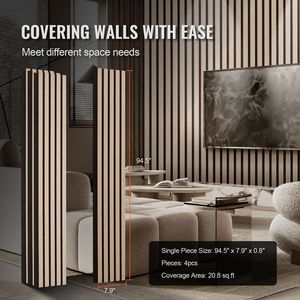 "Modern Wood Slat <b>MDF</b> Wall <b>Panels</b> 7.9x94.5in for Villa Interior Decor" - Product Image 6