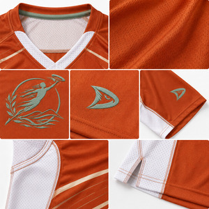 Maillot d'équipe personnalisé pour homme, orange rouille, option sublimée, léger, en maille respirante, en polyester, pour la performance - Product Image 6
