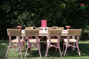 Sillas de ratán tejidas de color rosa para niños de la marca Nhat Minh, para alquiler, venta al por mayor, ideales para fiestas de cumpleaños, eventos, estilo escandinavo. - Product Image 2