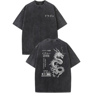 Camiseta Gráfica Oversize con Lavado Ácido, Impresión DTF, Ropa Urbana de Algodón de Lujo, Nueva Llegada - Product Image 5