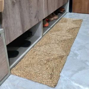 Bohemian Water Hyacinth Area Rug Rectangle Flat Weave Non <b>Slip</b> Living Room Floor <b>Mat</b> Solid Color Thin Pile Eco Friendly Prayer - Product Image 6