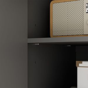 Elegante e moderna postazione di caffè a credenza mobile ripiani regolabili con manico in legno dorato tavolo da cucina per soggiorno - Product Image 5